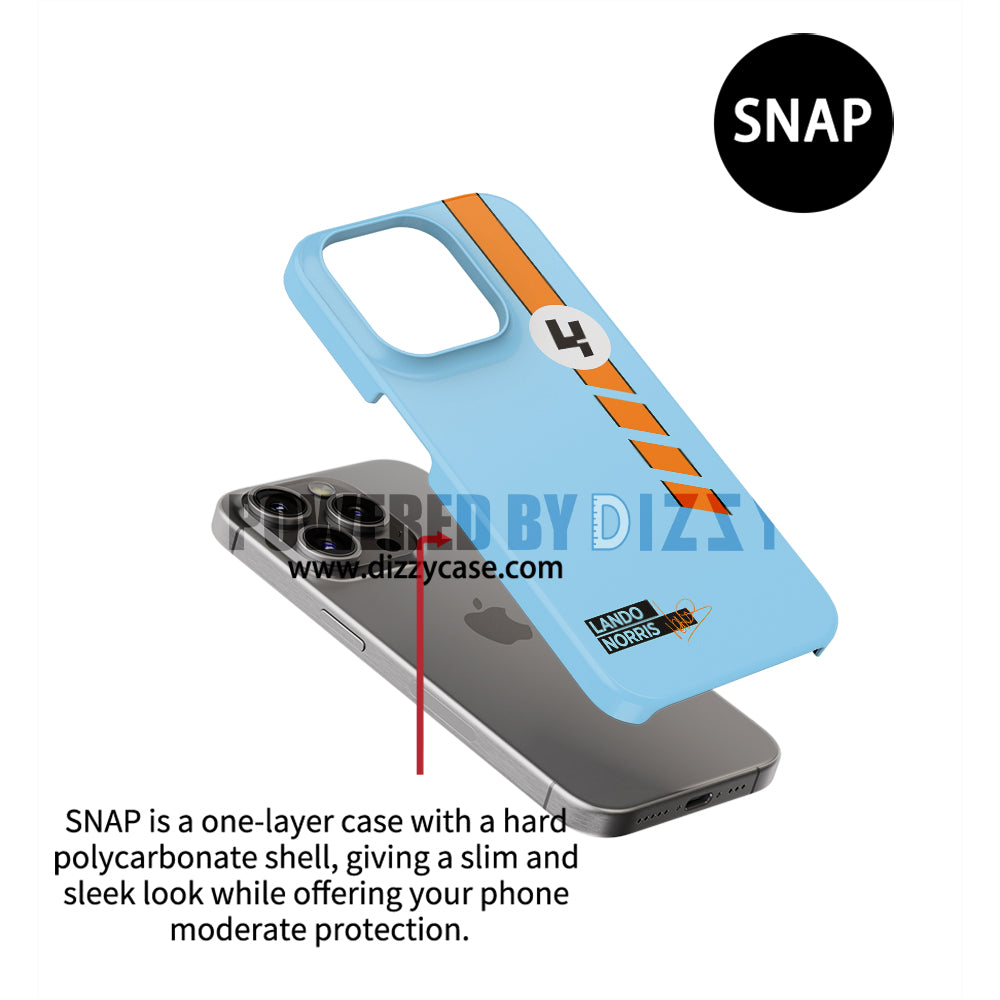 McLaren Gulf Livery iPhone Case Featuring Lando Norris Design