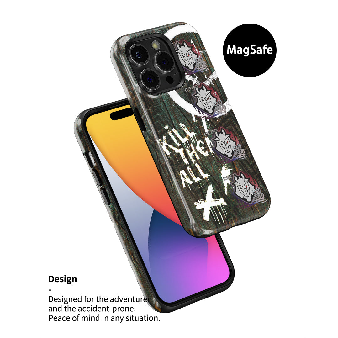 CS2 CSGO iPhone Case - AK-47 | Wasteland Rebel Skin with 4X G2 Esports RMR 2020 Stickers by DIZZY CASE