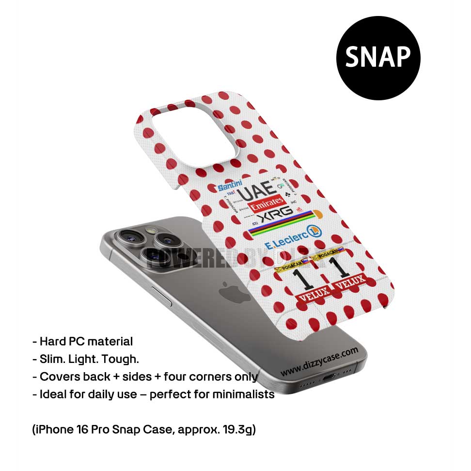 Coque de téléphone Tadej Pogacar 2024 Dual Triumph jaune et rose en jersey par DIZZY