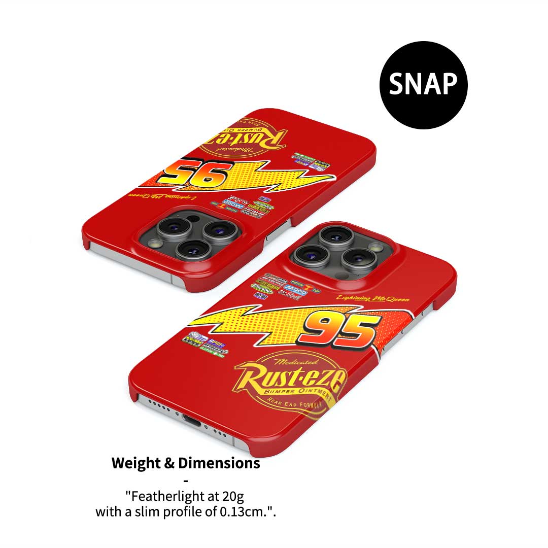 Lightning #95 Racing Phone Case – Inspired by Rust-eze McQueen Livery (for iPhone)