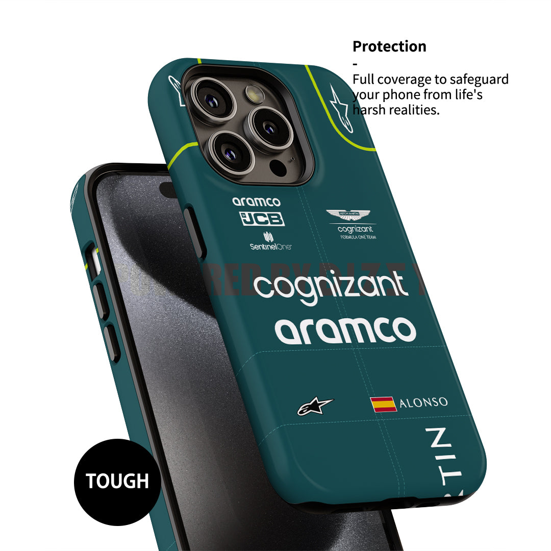 Fernando Alonso 2023 Racing Suit Phone Case – Tough & Stylish