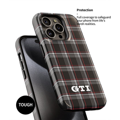 Iconic VW Golf GTI Seat Tartan Phone Case