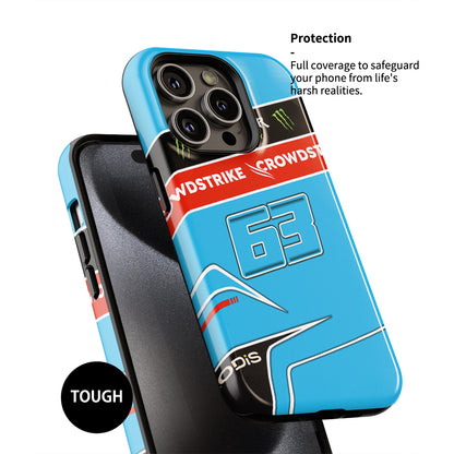 Durable F1 Phone Case – Russell GR63 2023 Blue Helmet