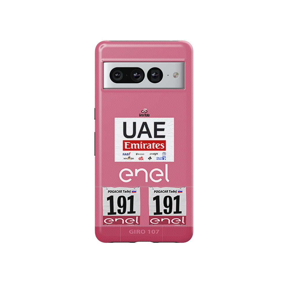 Tadej Pogacar 2024 Giro d'Italia Pink Jersey Google Phone Case by DIZZY