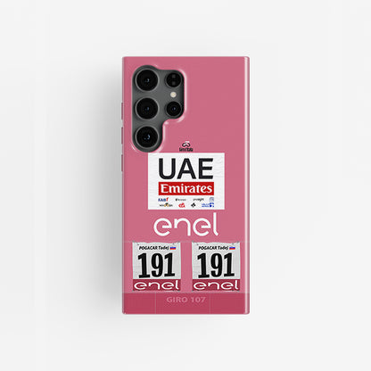 Tadej Pogacar 2024 Giro d'Italia Pink Jersey Samsung Phone Case by DIZZY