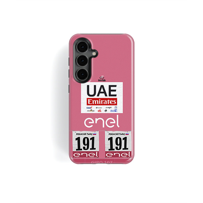 Tadej Pogacar 2024 Giro d'Italia Pink Jersey Samsung Phone Case by DIZZY