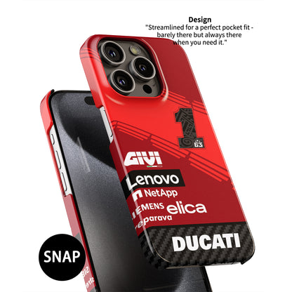 2024 Ducati Team Francesco Bagnaia #FB1 MotoGP Livery Phone Case by DIZZY