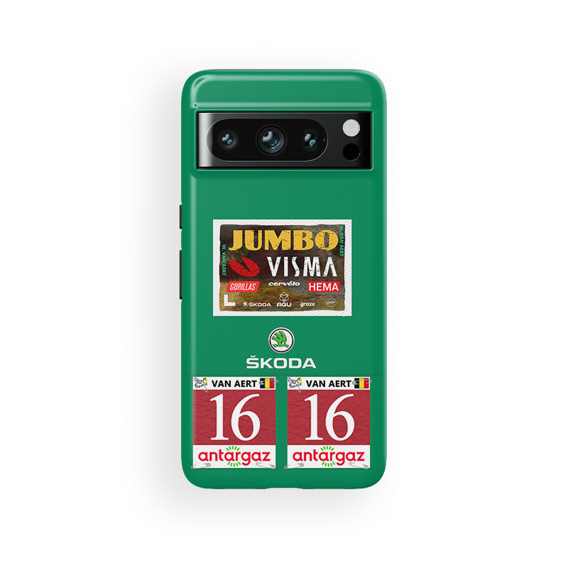 2022 TDF Green Jersey Wout Van Aert Team Jumbo-Visma Livery para la funda del teléfono Google