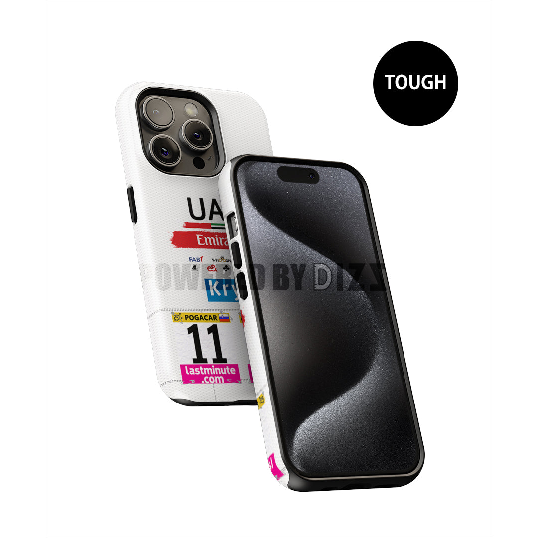 Tadej Pogačar 2023 White Jersey Phone Case: Cycling Style & Protection