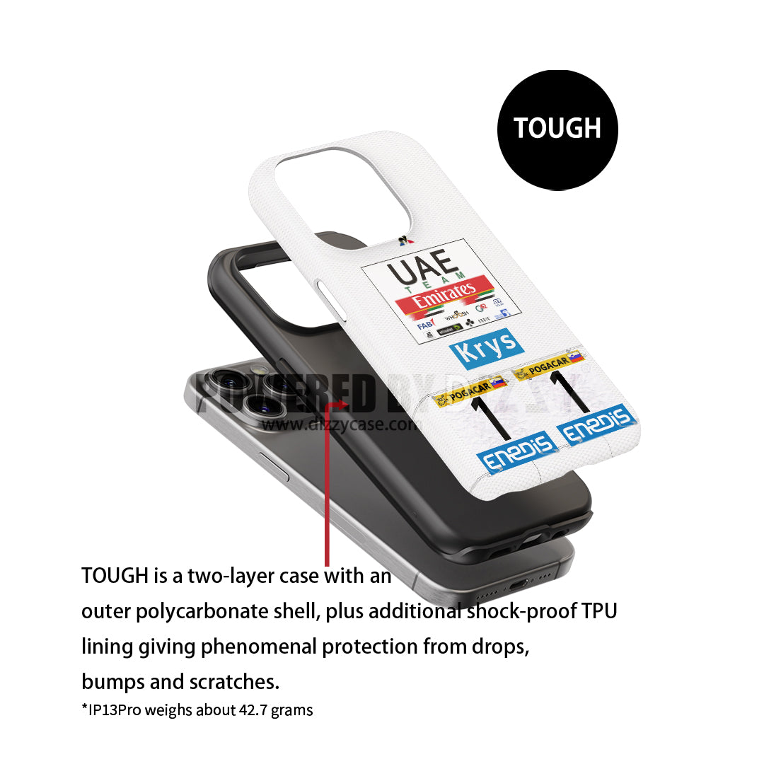 Tadej Pogacar 2021 White Jersey Phone Case: Stylish Protection for Cyclists