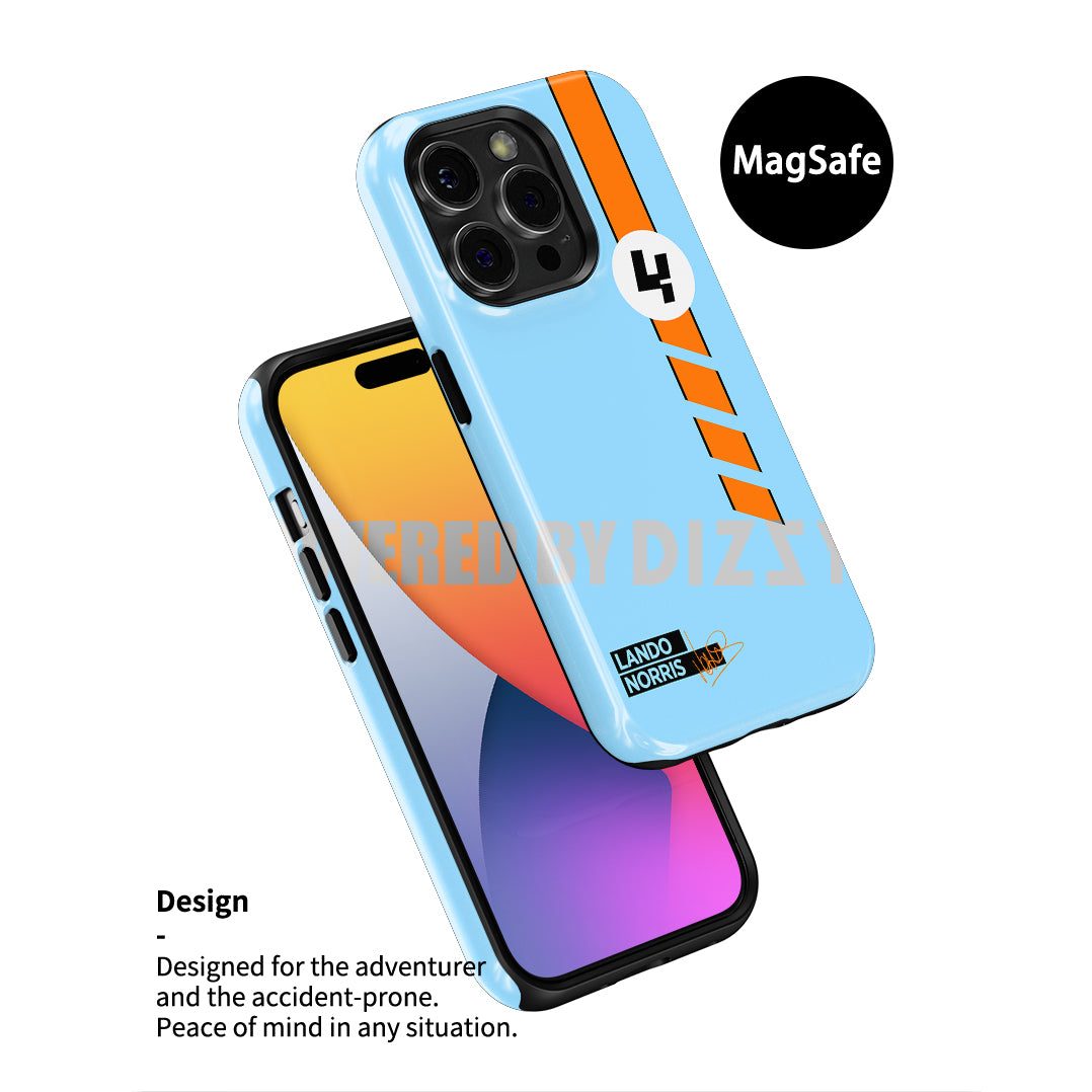 McLaren Gulf Livery iPhone Case Featuring Lando Norris Design