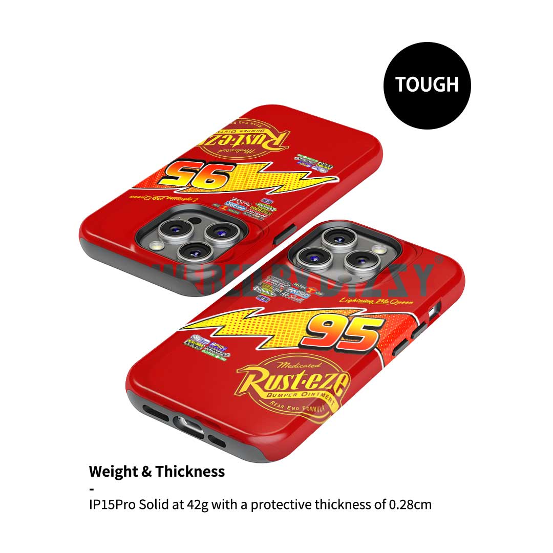 Lightning #95 Racing Phone Case – Inspired by Rust-eze McQueen Livery (for iPhone)