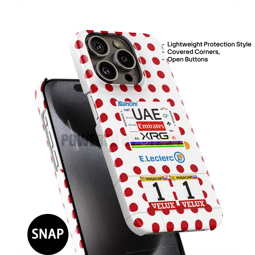 Coque de téléphone Tadej Pogacar 2024 Dual Triumph jaune et rose en jersey par DIZZY