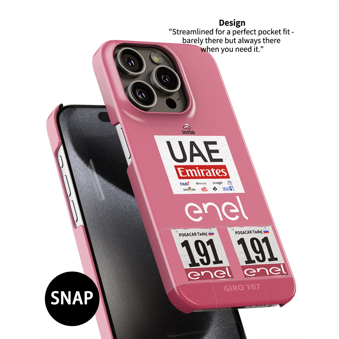 Tadej Pogacar 2024 Giro d'Italia Funda para teléfono con camiseta rosa de DIZZY