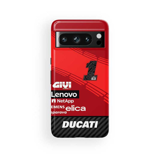 Coque pour téléphone Google de l'équipe Ducati Francesco Bagnaia #FB1 MotoGP 2024 par DIZZY