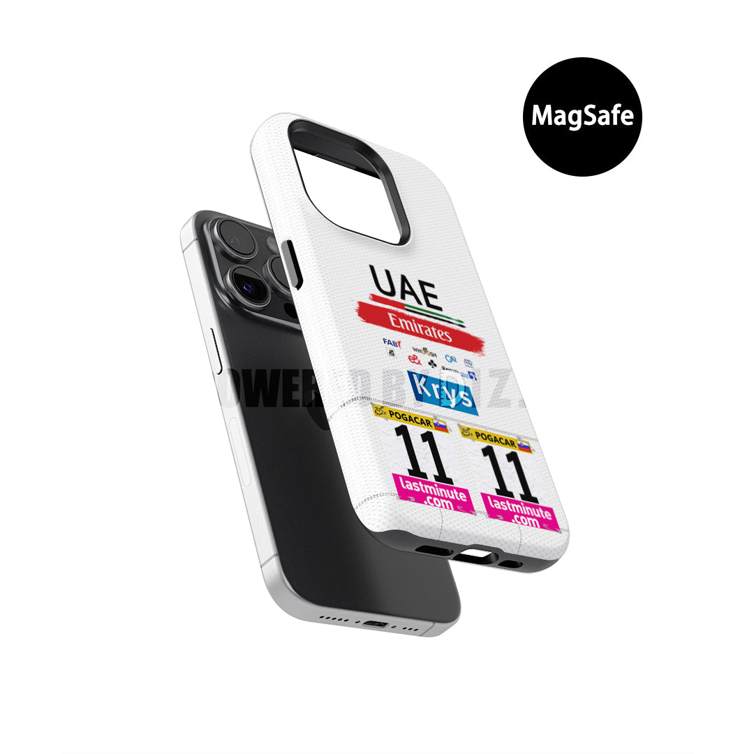 Tadej Pogacar 2023 Maillot Blanc Tour de France Coques de téléphone | VERTIGINEUX