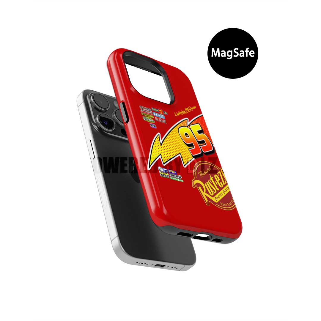 Lightning #95 Racing Phone Case – Inspired by Rust-eze McQueen Livery (for iPhone)