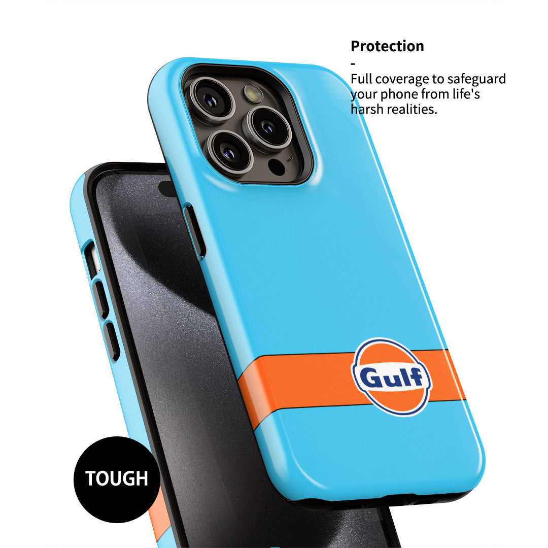 Gulf Livery iPhone Case – Iconic Racing Heritage for Apple