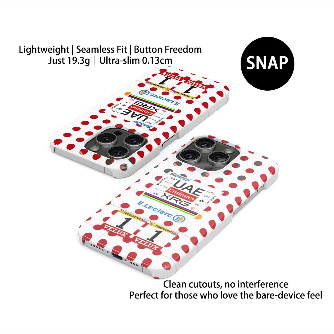 Coque de téléphone Tadej Pogacar 2024 Dual Triumph jaune et rose en jersey par DIZZY