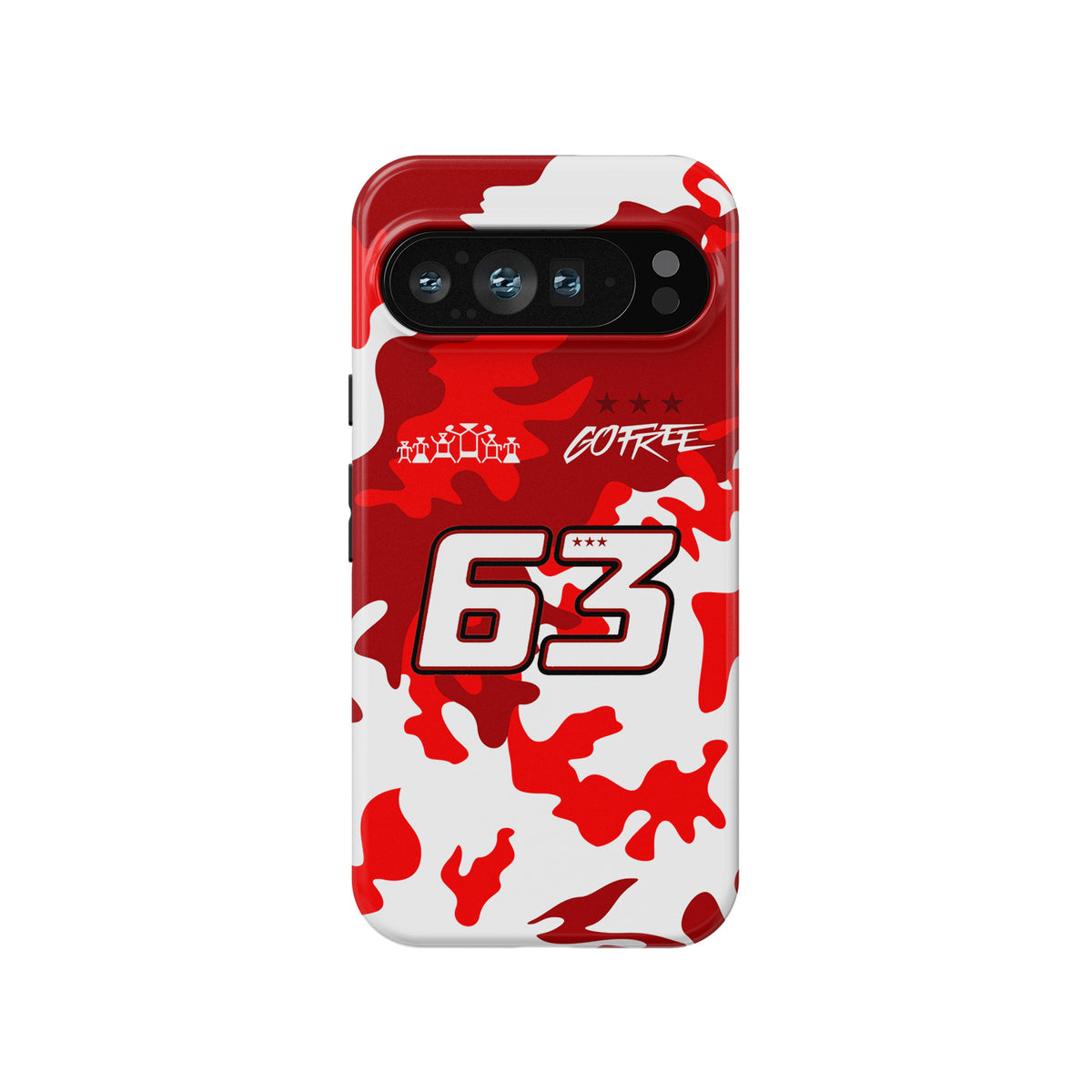 Francesco Bagnaia #63 Red Camo Helmet Phone Case | Ducati MotoGP 2026 Edition for Google Pixel, Xiaomi & More