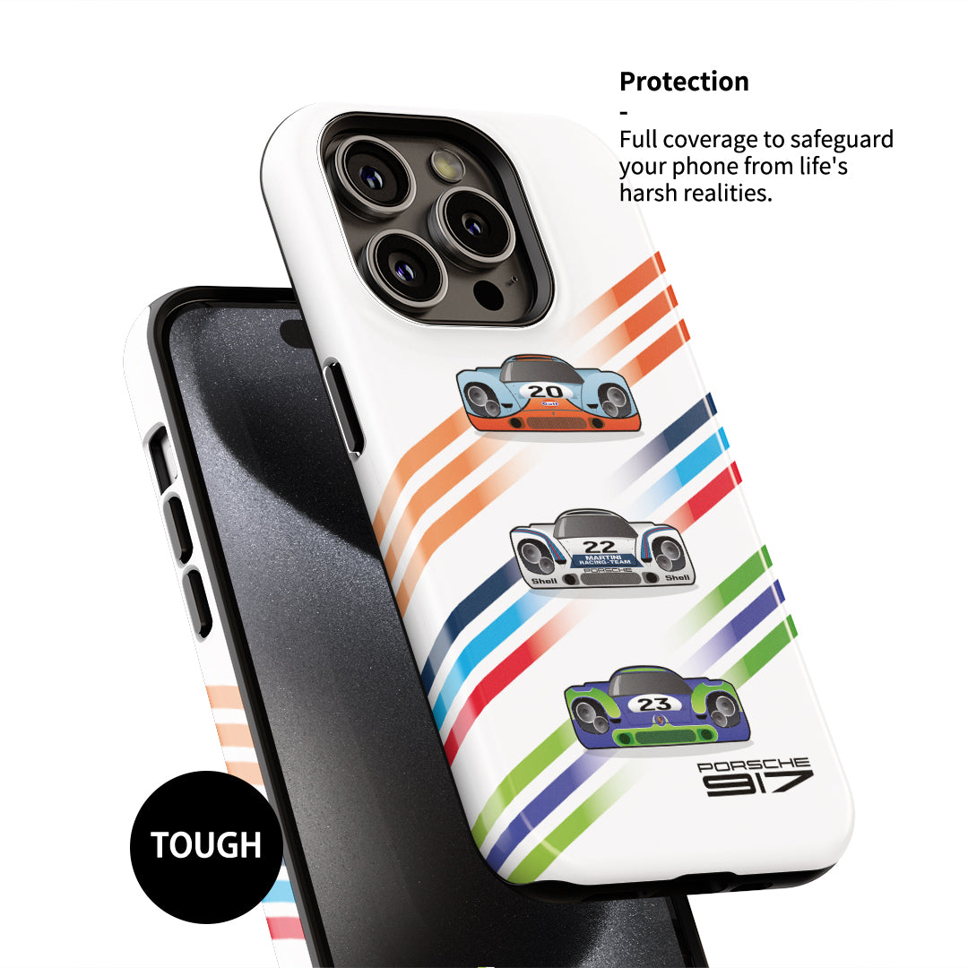 Porsche 917 Gulf, Martini, and Hippie Samsung Case – Classic Racing Legacy