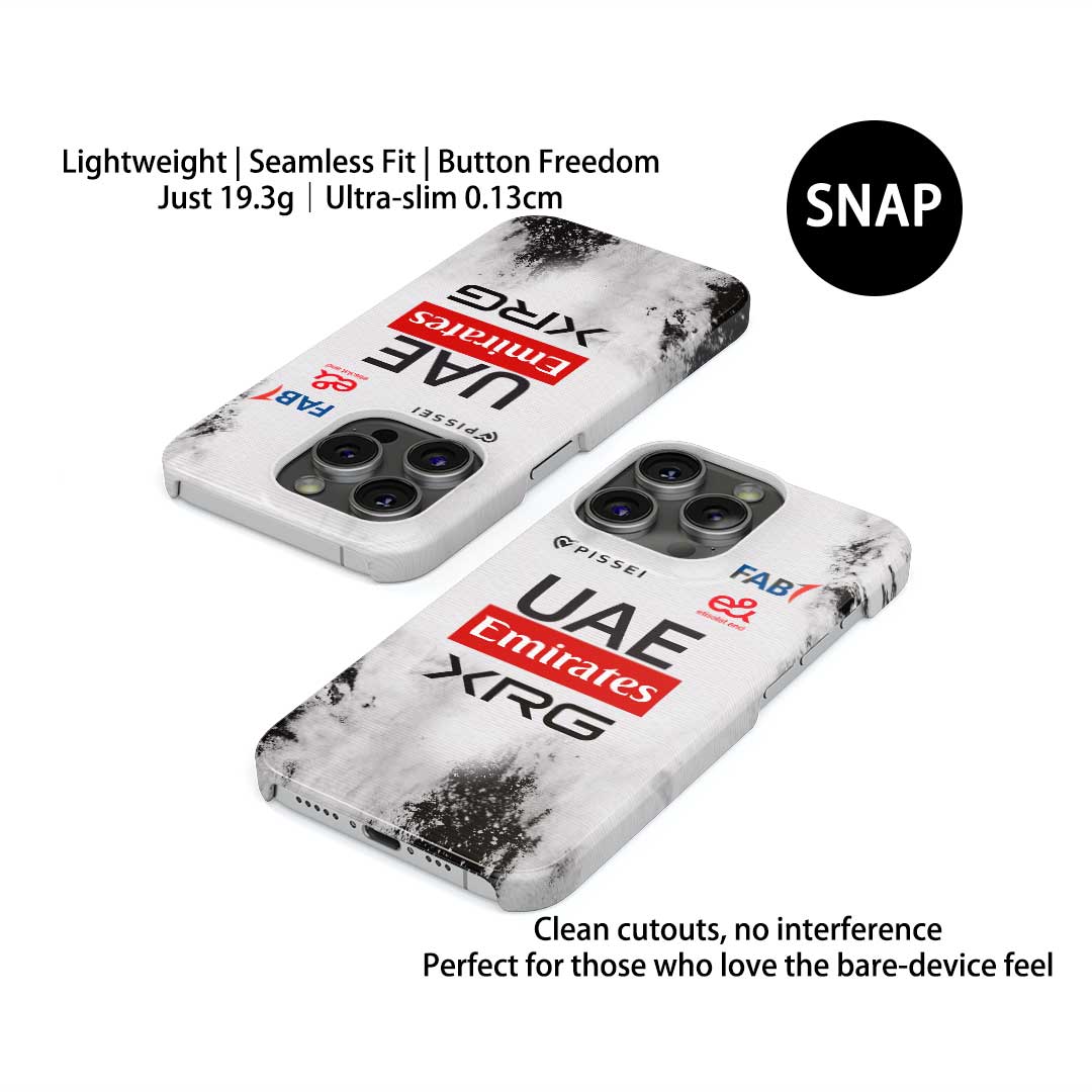 UAE Team Emirates 2025 TDF Special Edition Phone Case – White & Black Heritage (iPhone)