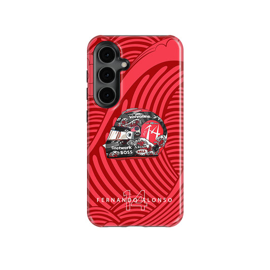 Fernando Alonso 2024 Japanese Grand Prix Helmet Case – For Samsung Phones