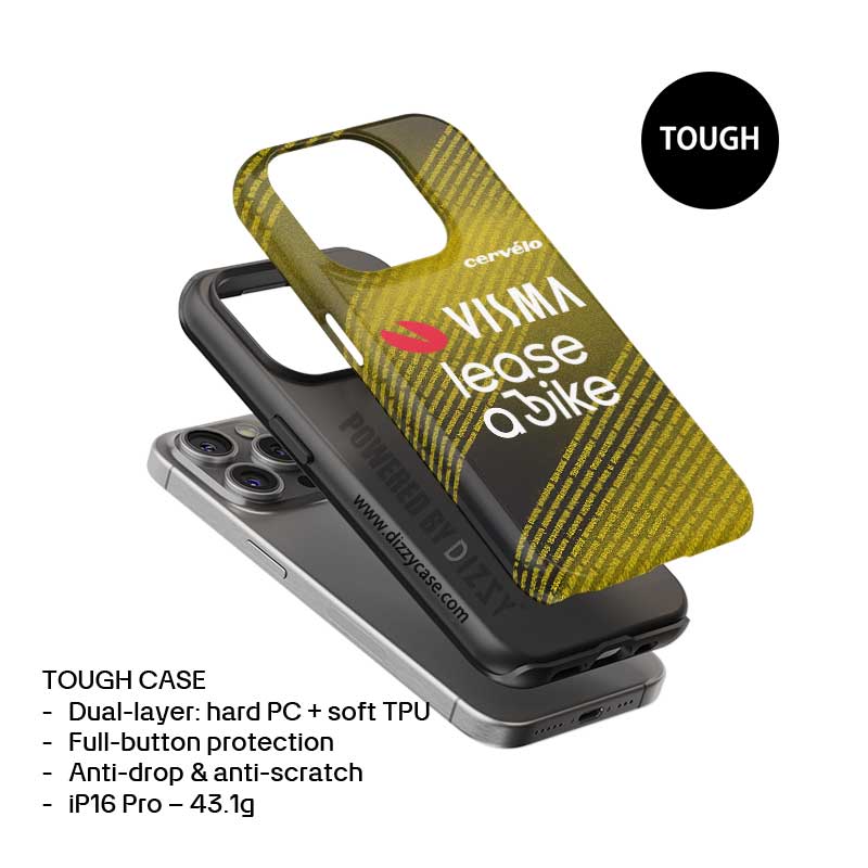 Team Visma–Lease a Bike 2025 TDF Special Edition Phone Case – Yellow & Black Stripes (iPhone) | DIZZY CASE