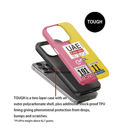 Tadej Pogacar 2024 Dual Triumph Yellow & Pink Jersey Google Phone Case by DIZZY