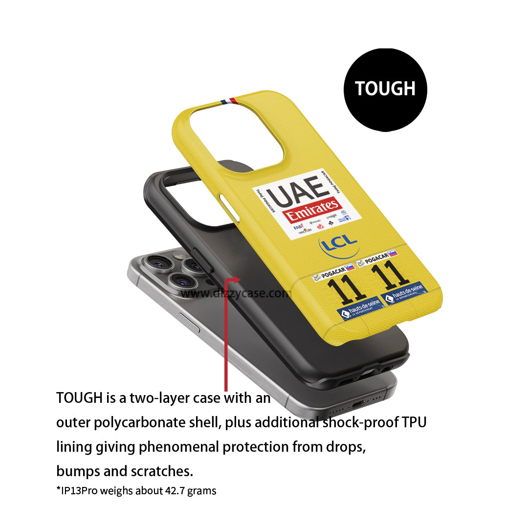 Tadej Pogacar 2024 Tour de France Yellow Jersey Phone Case by DIZZY