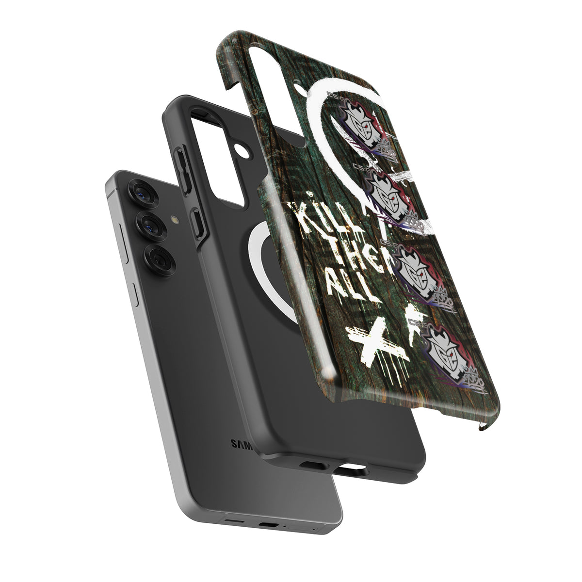 CS2 CSGO Phone Case - AK-47 Wasteland Rebel Skin with G2 Esports RMR 2020 Stickers - Samsung Models