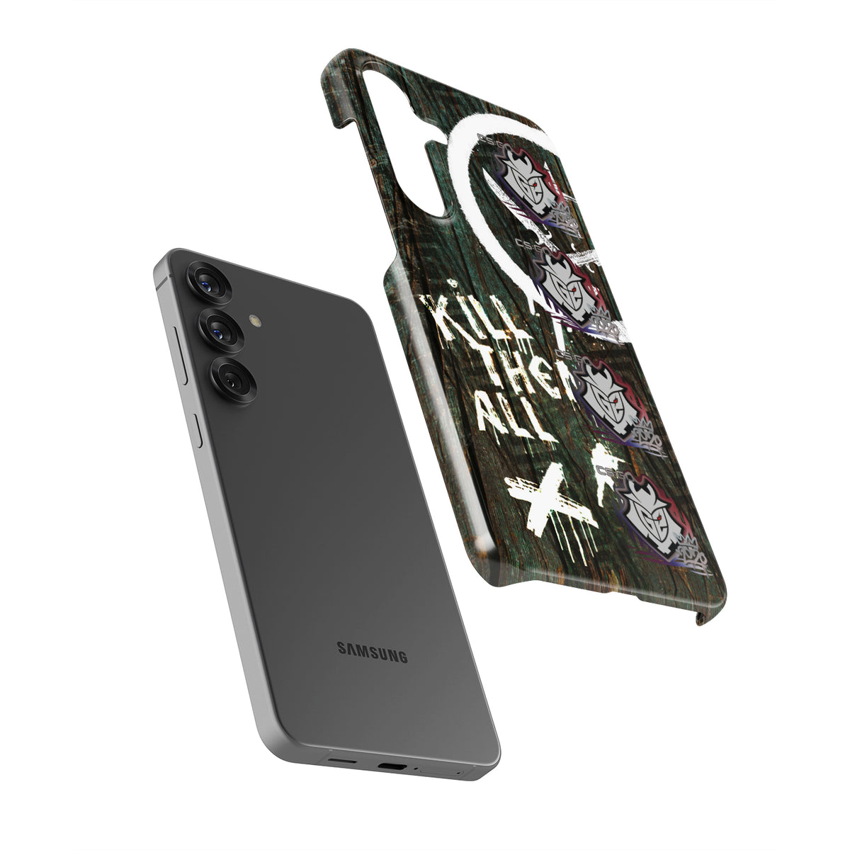 CS2 CSGO Phone Case - AK-47 Wasteland Rebel Skin with G2 Esports RMR 2020 Stickers - Samsung Models