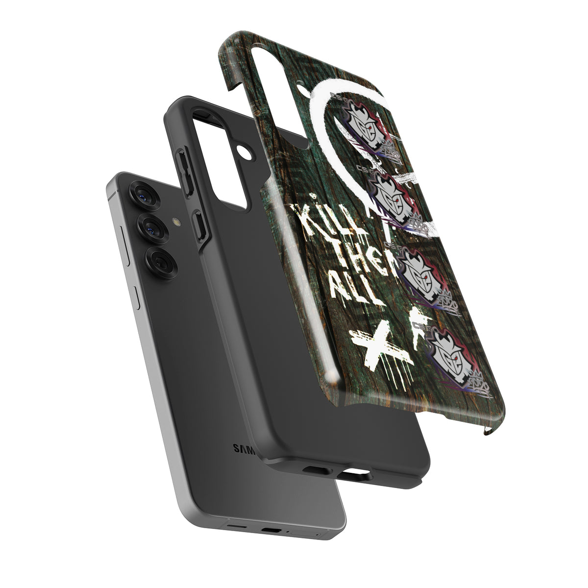 CS2 CSGO Phone Case - AK-47 Wasteland Rebel Skin with G2 Esports RMR 2020 Stickers - Samsung Models