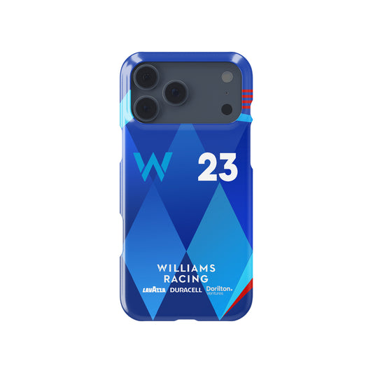Alex Albon FW44 Livery – Williams Racing 2022 Formula 1 racing iPhone case view 1