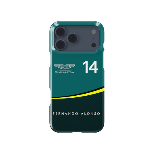 Aston Martin AMR24 - Alonso’s Legacy Livery Formula 1 racing iPhone case view 1