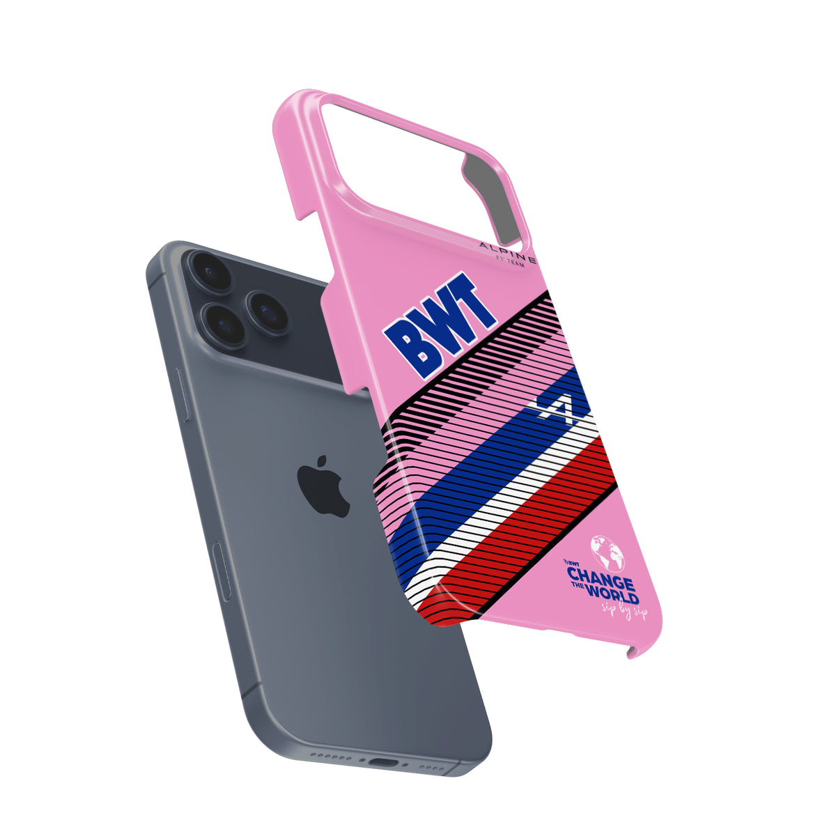 BWT Alpine F1 Team Pink Livery Formula 1 racing iPhone case view 3