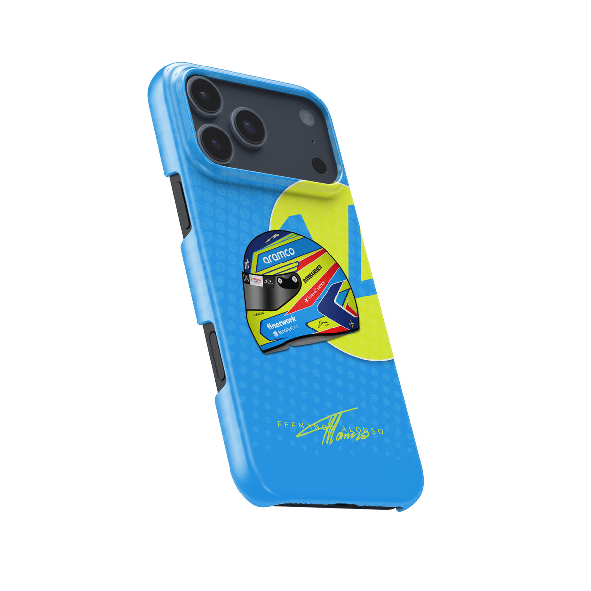 Fernando Alonso 2023 Helmet Formula 1 racing iPhone case view 5