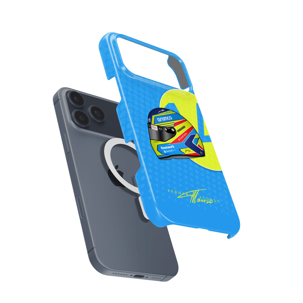 Fernando Alonso 2023 Helmet Formula 1 racing iPhone case view 4