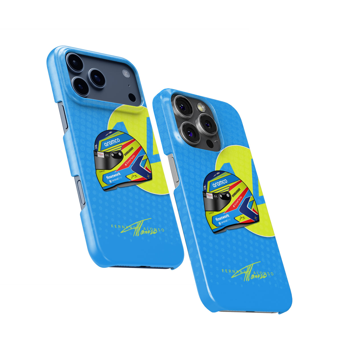 Fernando Alonso 2023 Helmet Formula 1 racing iPhone case view 2