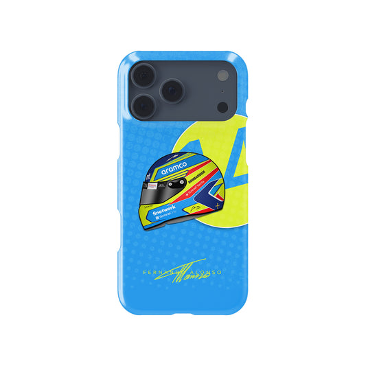 Fernando Alonso 2023 Helmet Formula 1 racing iPhone case view 1