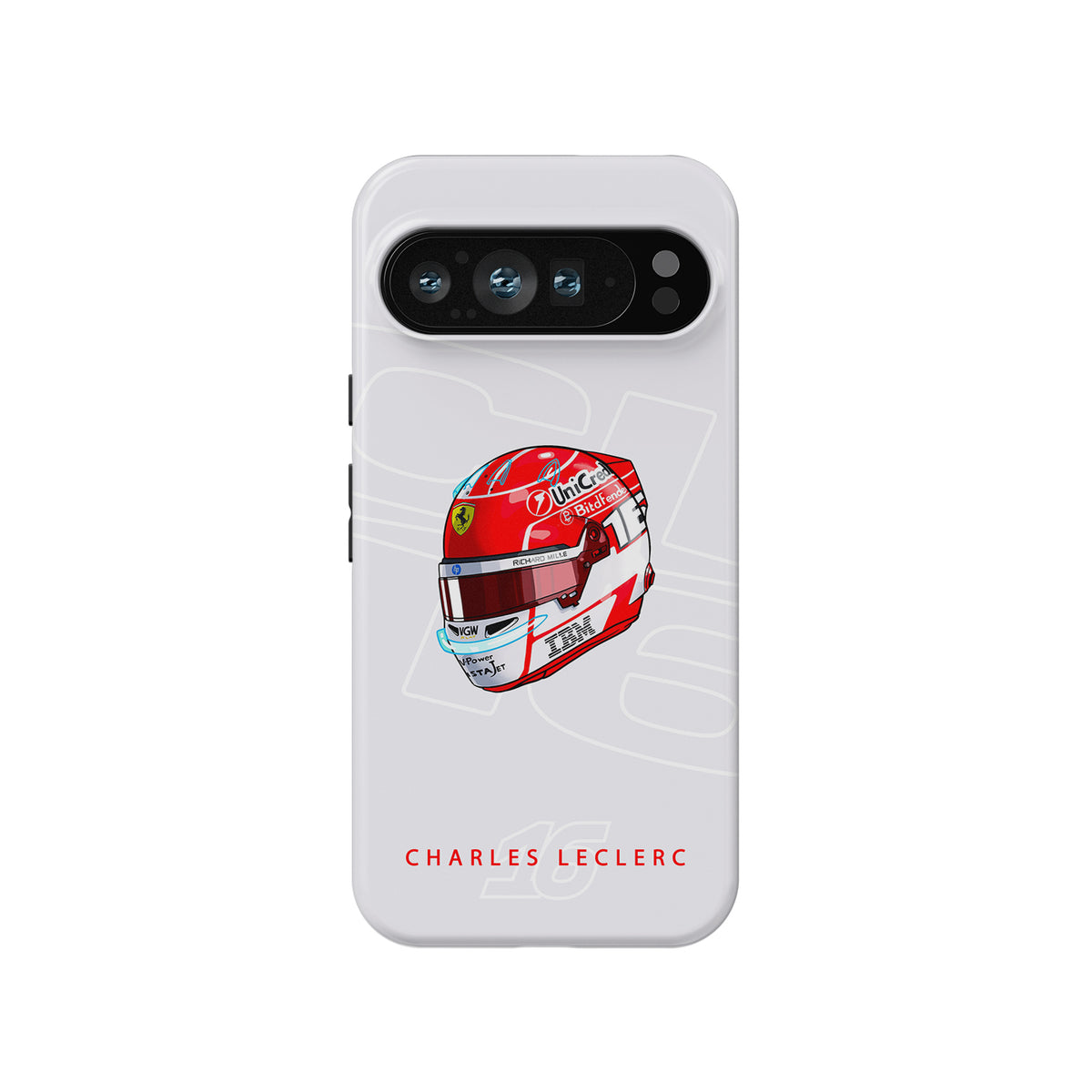 Charles Leclerc 2025 Helmet Phone Case – Multi-Device Ferrari Edition (Google, Xiaomi, OnePlus, Huawei)