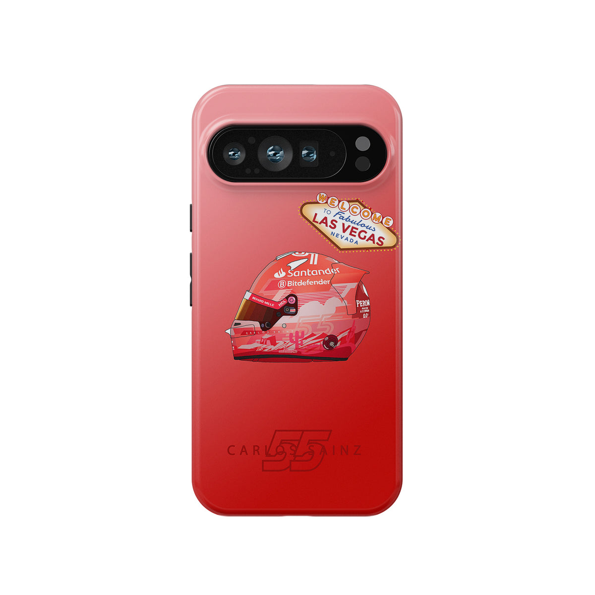 Carlos Sainz 2024 Las Vegas Grand Prix F1 Helmet Case - Google, OnePlus, Xiaomi, Huawei