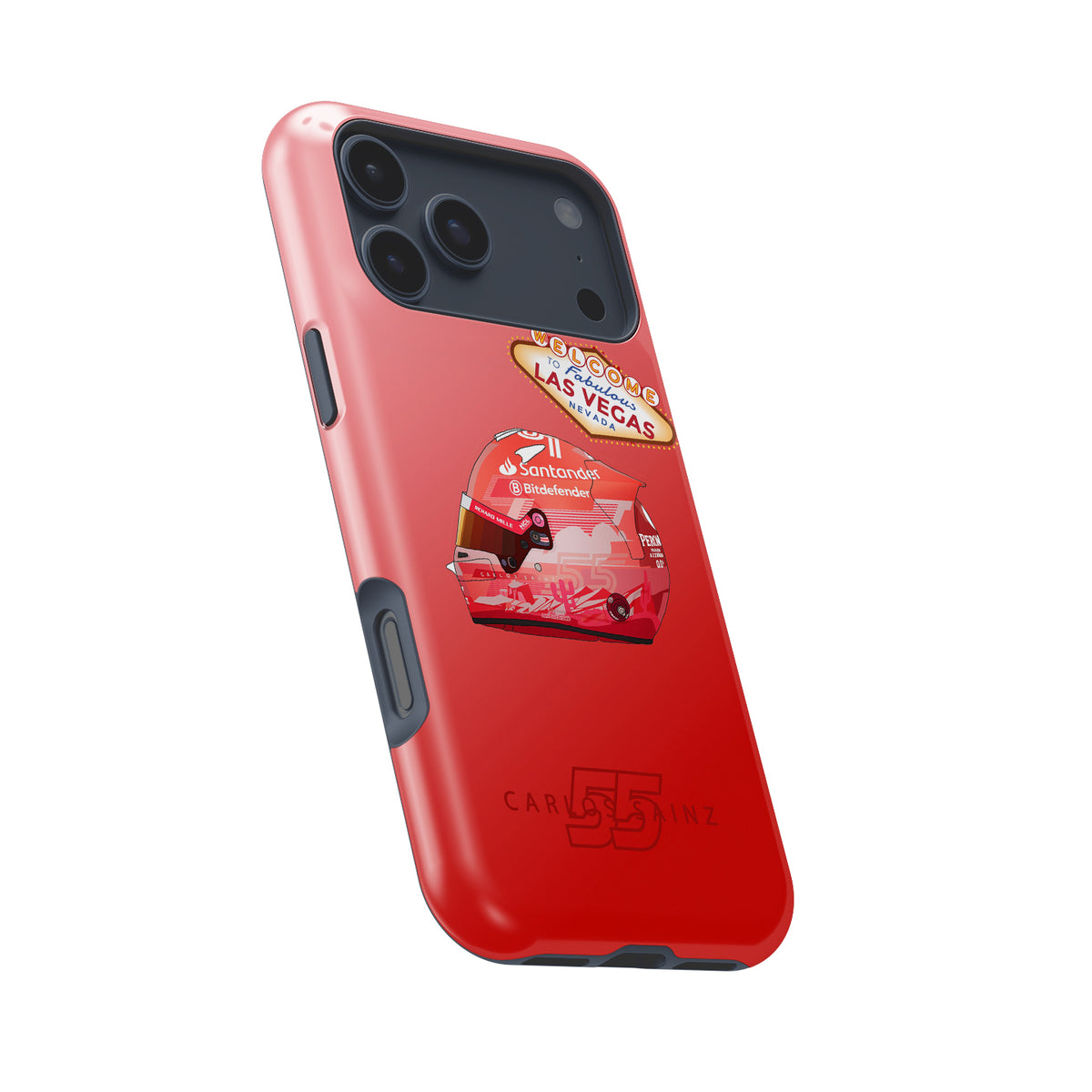 Carlos Sainz 2024 Las Vegas Grand Prix Helmet iPhone Case – F1 Fan Edition