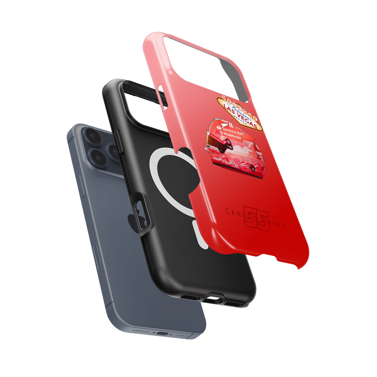 Carlos Sainz 2024 Las Vegas Grand Prix Helmet iPhone Case – F1 Fan Edition