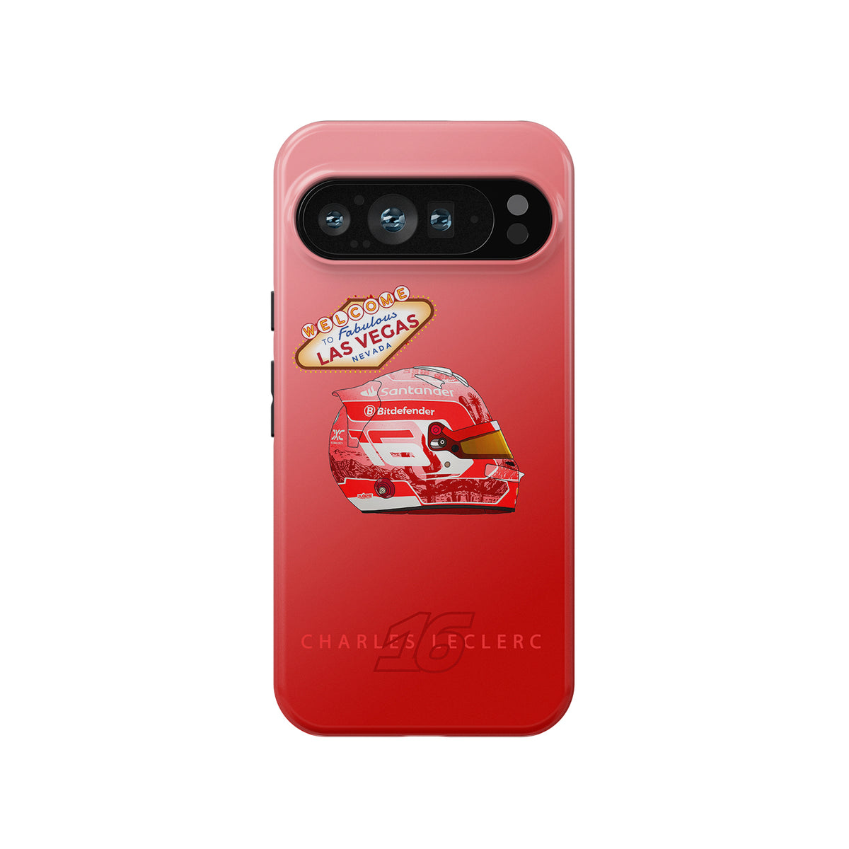 2024 Charles Leclerc Las Vegas GP Helmet Case for Google, OnePlus, Xiaomi, Huawei Phones