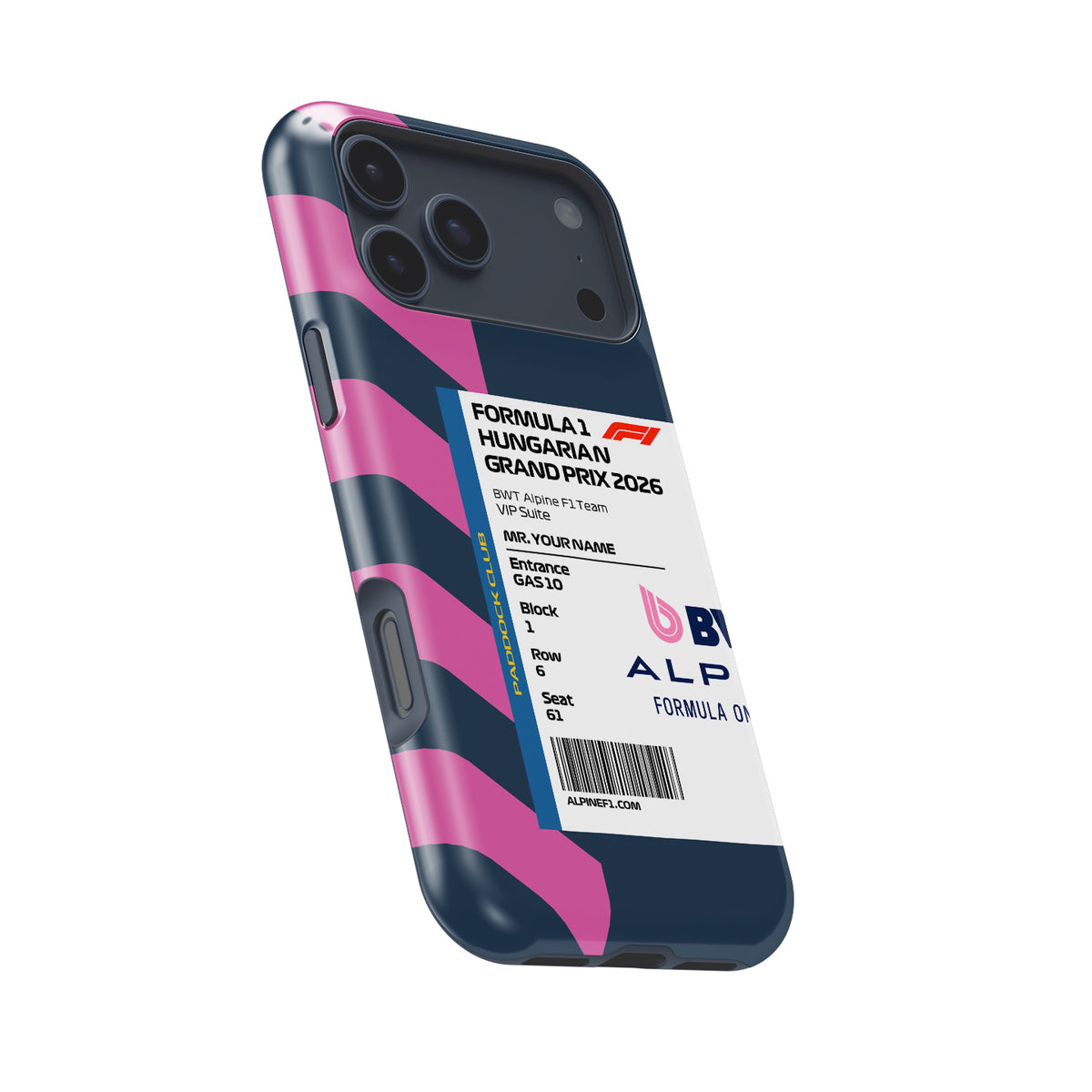 Custom Alpine VIP Pass - Hungary 2026 Formula 1 racing iPhone case view 8