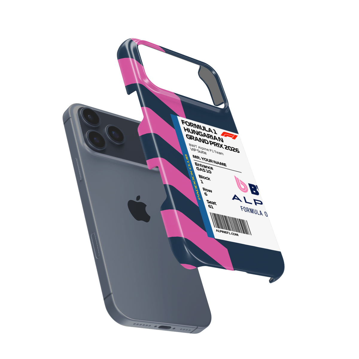 Custom Alpine VIP Pass - Hungary 2026 Formula 1 racing iPhone case view 3