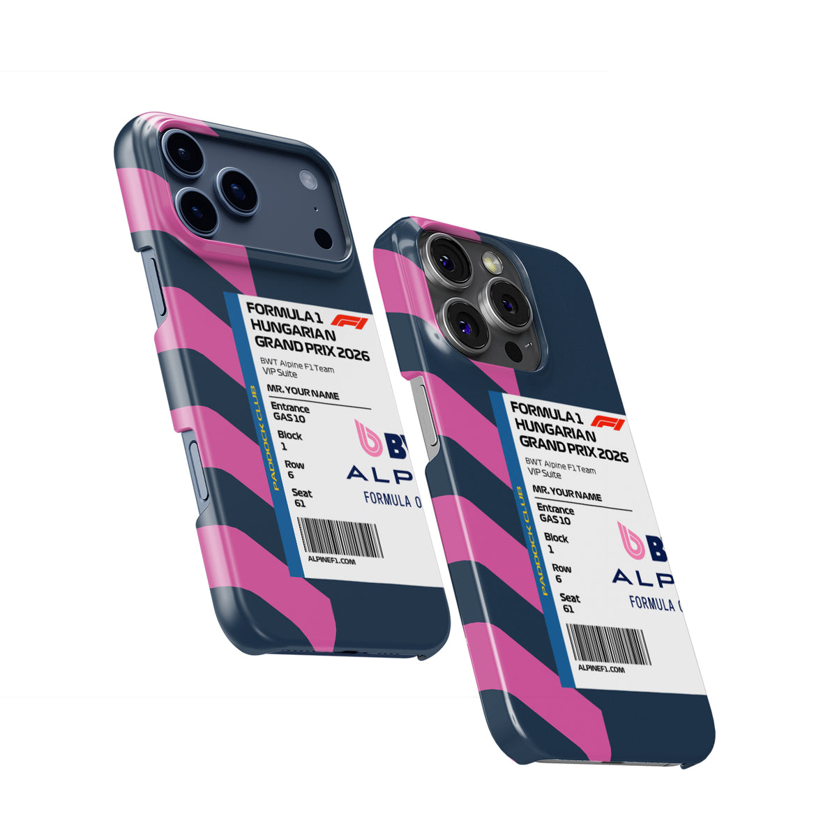 Custom Alpine VIP Pass - Hungary 2026 Formula 1 racing iPhone case view 2