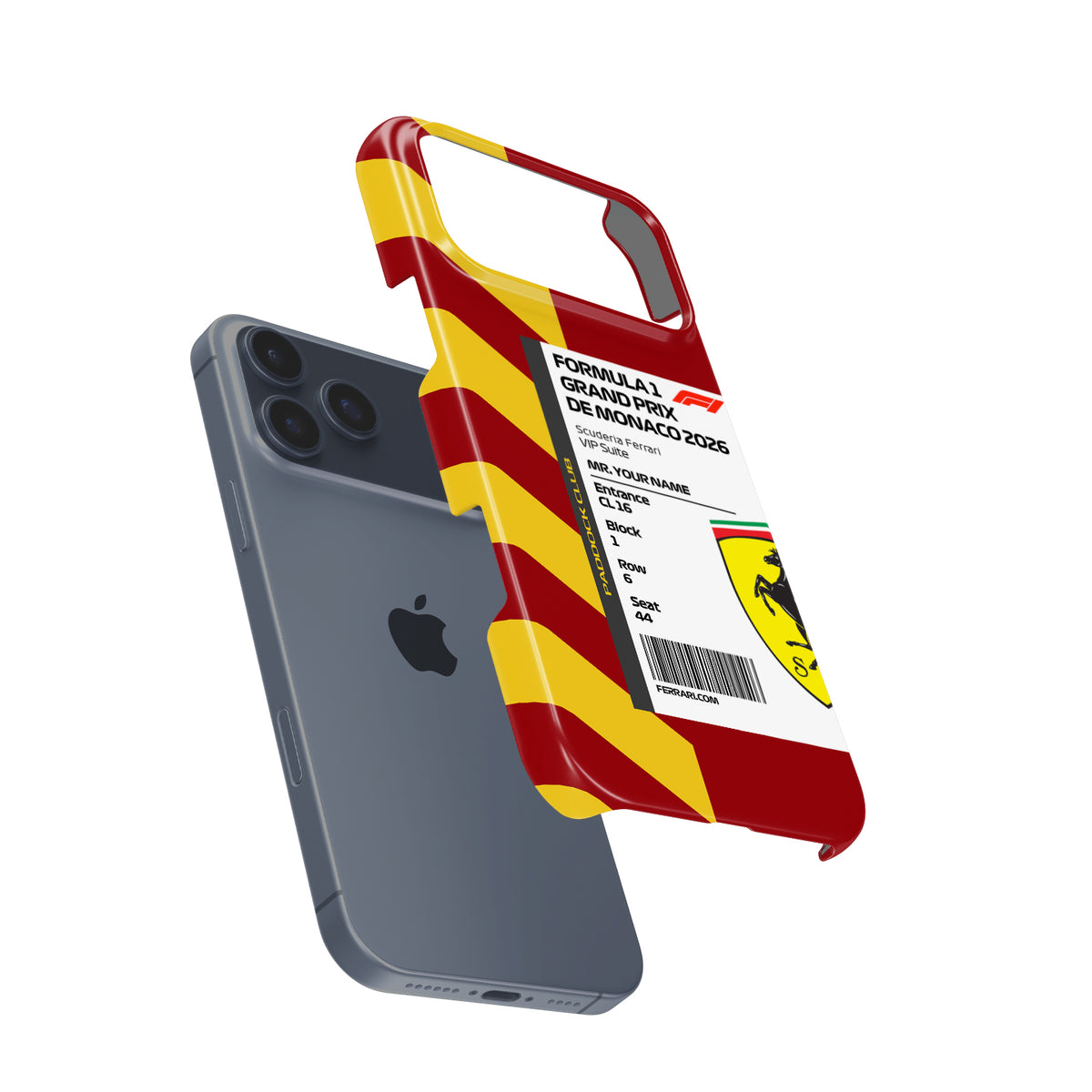 Custom Ferrari VIP Pass iPhone Case - 2026 Monaco Edition