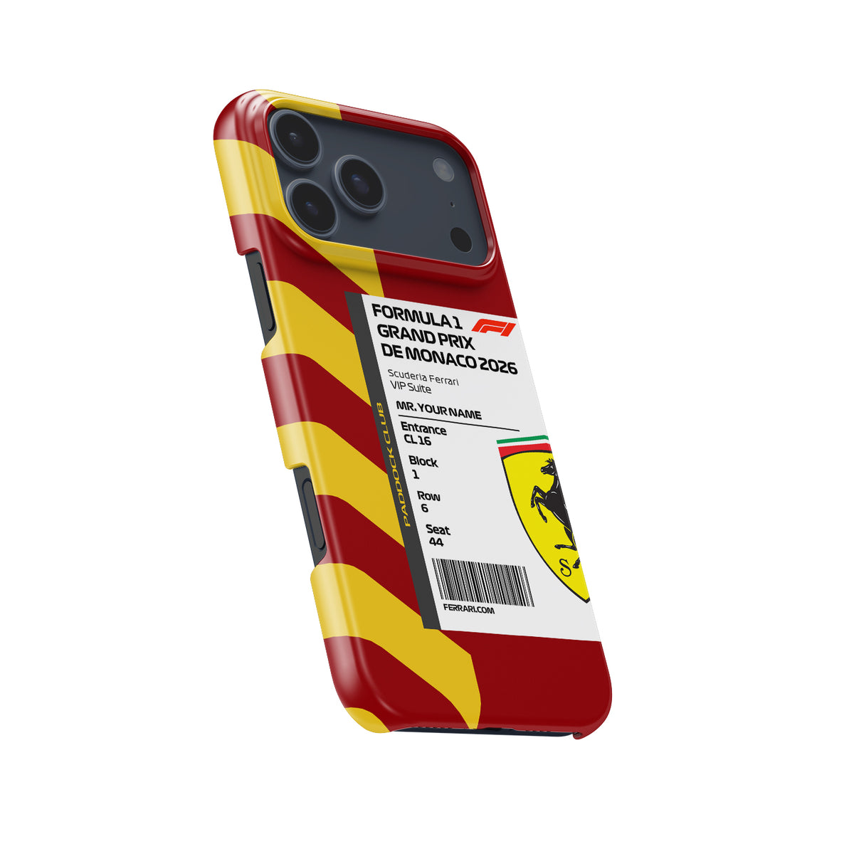 Custom Ferrari VIP Pass iPhone Case - 2026 Monaco Edition